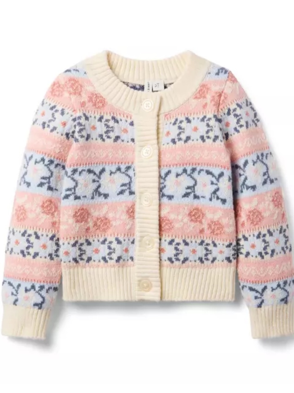 Janie and Jack Floral Fair Isle Cardigan NWT
